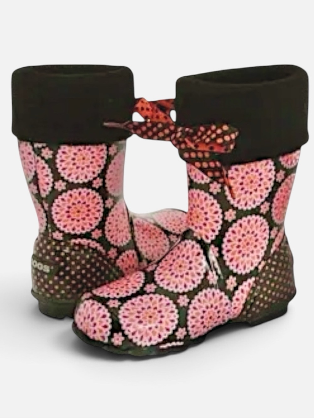 RARE! Bogs Big Kid's Flower Dot Miss Becca Dahlia Waterproof Insulated BootS